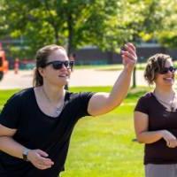 Participants warm up before the tournament begins